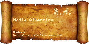 Modla Albertina névjegykártya